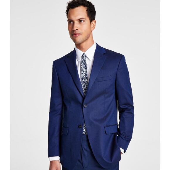 Dkny Men's Modern-Fit Stretch Suit Jacket Blue Birdseye 40R NWT - Picture 5 of 5